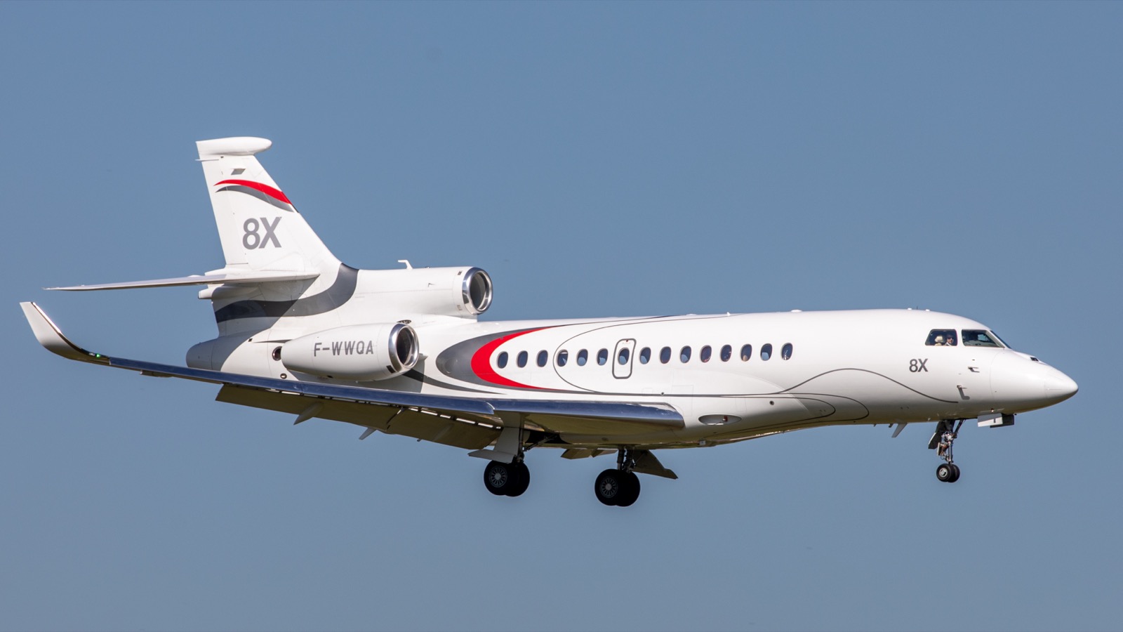 Een Dassault Falcon 8X op de Paris Air Show 2019