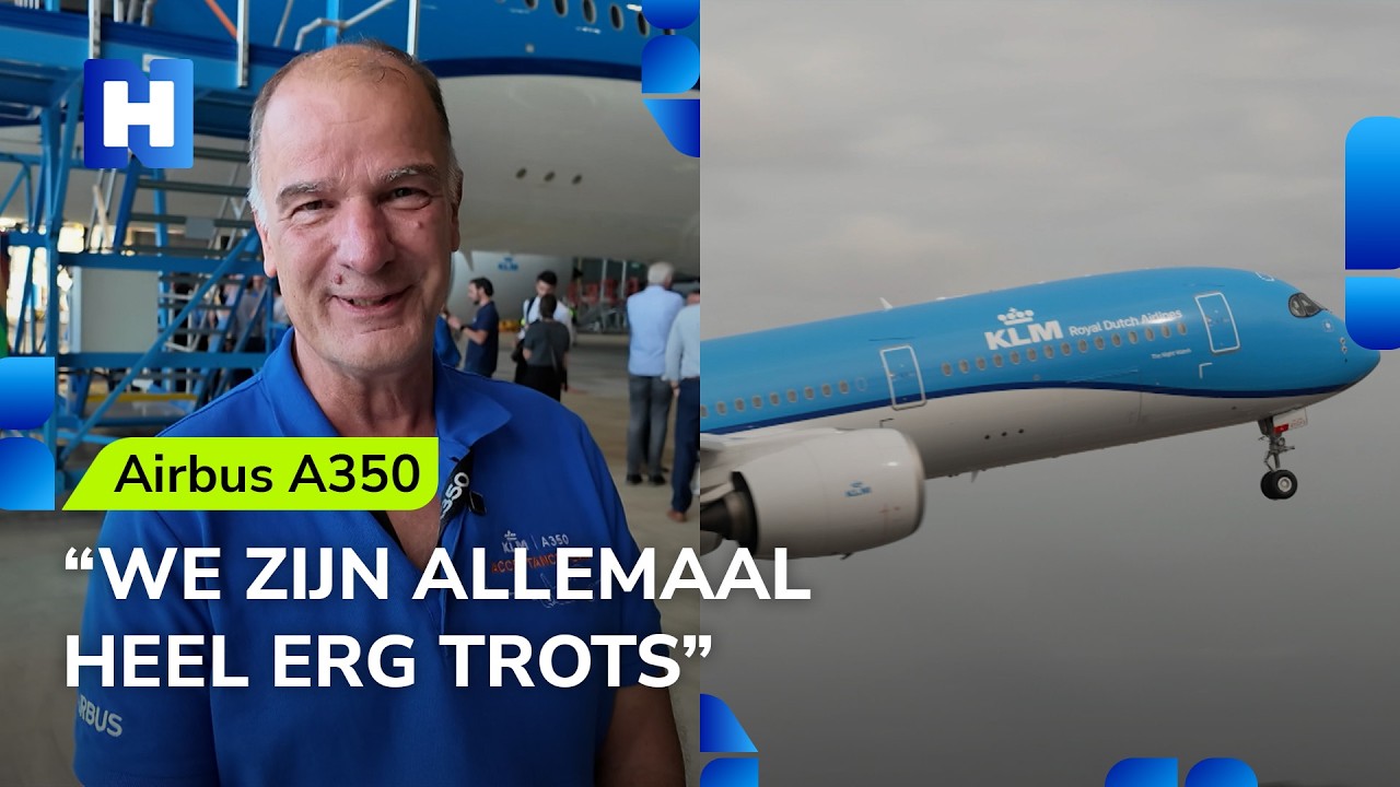 Reportage van NH Nieuws over de aankomst van de eerste KLM Airbus A350