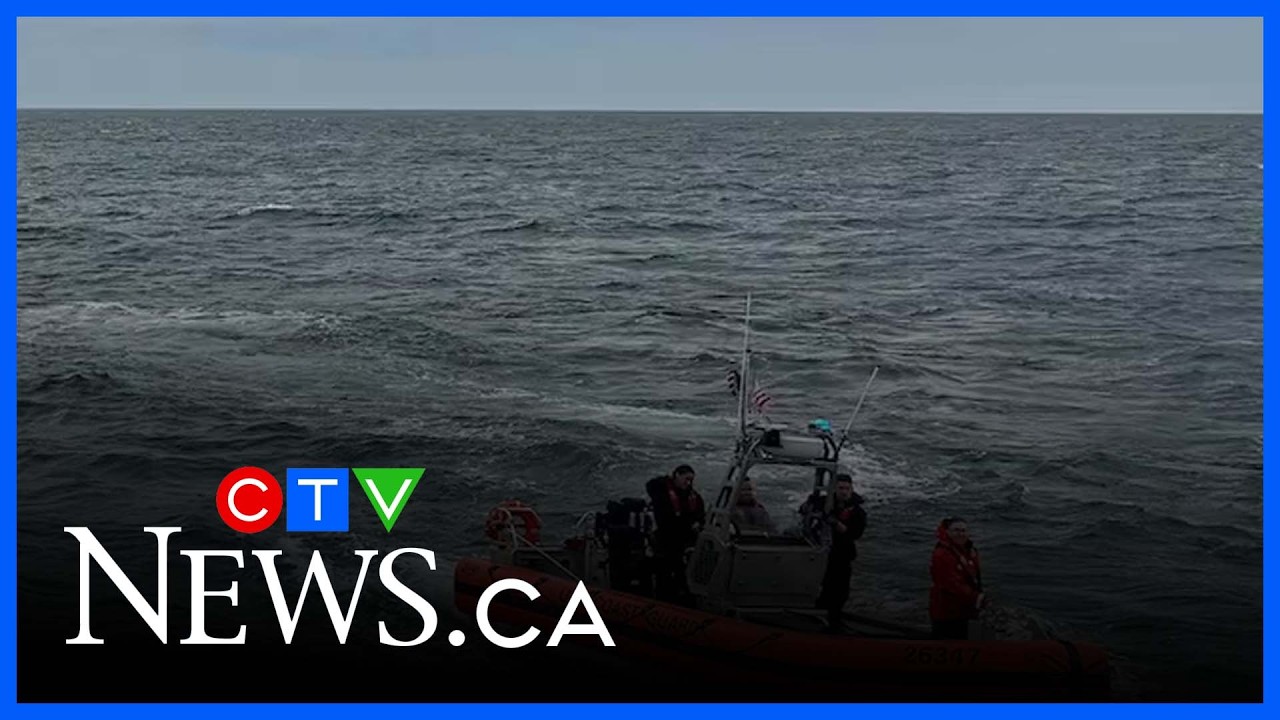 Nieuwsbeelden van CTV News over de gevonden wrakstukken van het ambulancevliegtuig